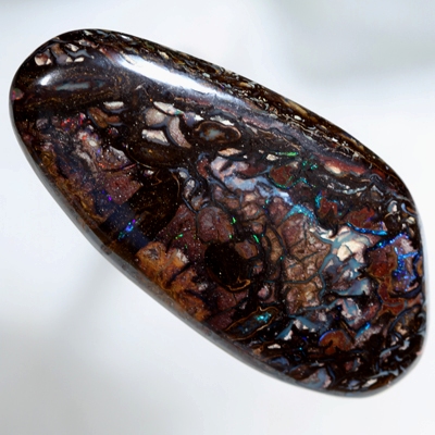 SOLID BOULDER OPAL HUGE 47ct Sparkling red, green and blue amongst patterned boulder opal SEE VIDEO
